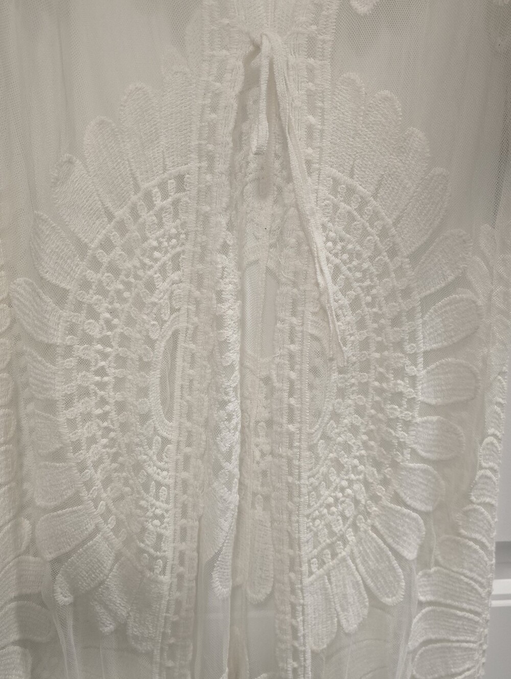 🌟7/25$ ADIVA Boho Ivory Crochet Midi Lace Kimono Cover-Up - Picture 6 of 12